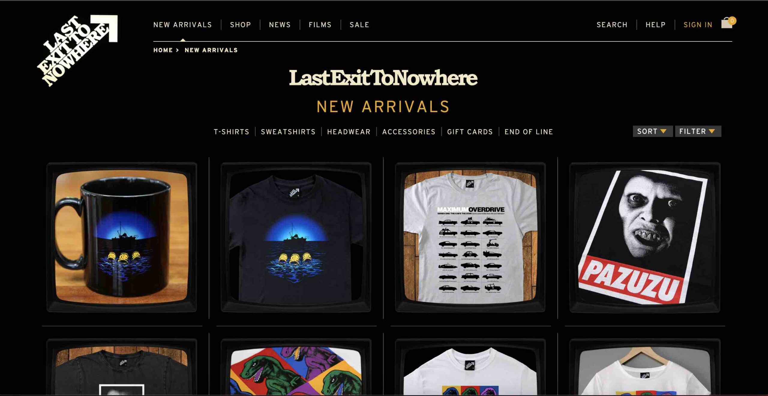 Screenshot of the Last Exit To Nowhere website